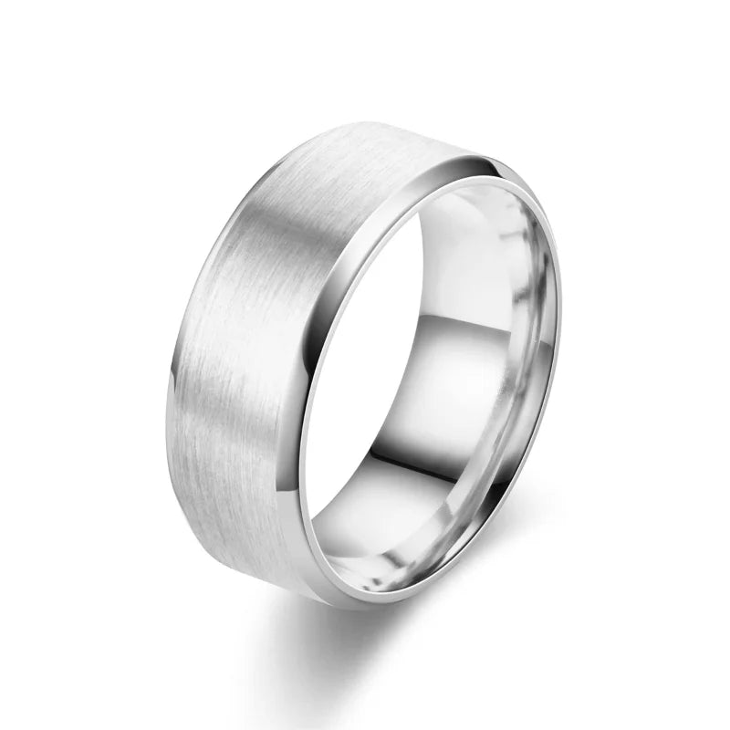 Classic 8mm Tungsten &amp; Stainless Steel Wedding Band