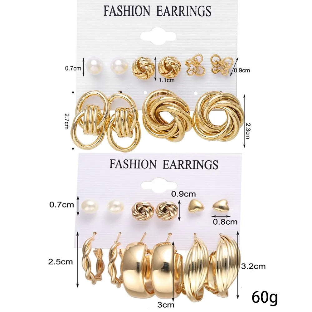 Elegant 11-Pair Earring Set