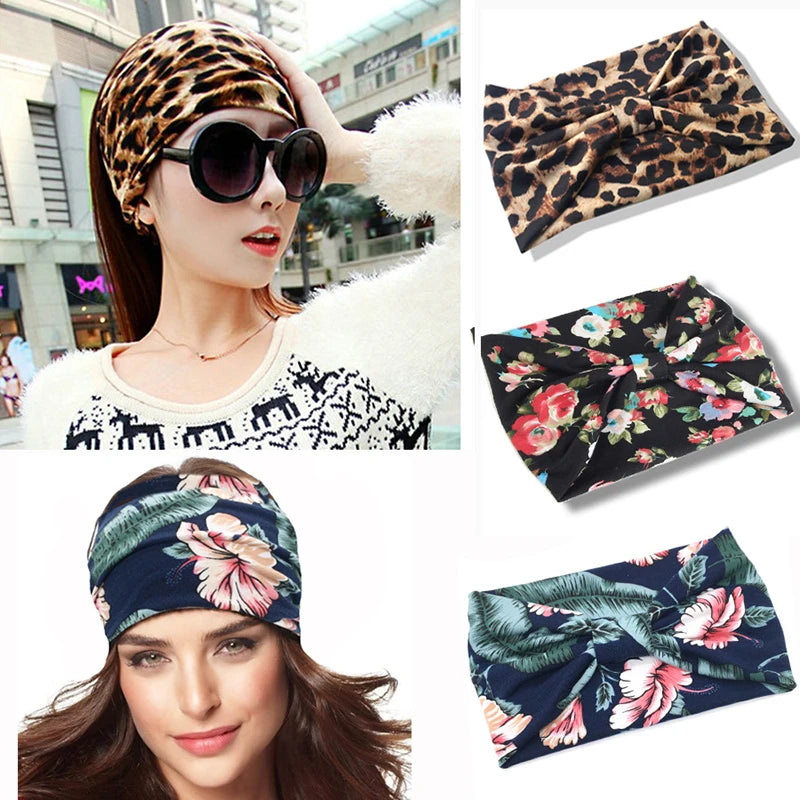 Bohemian Wide Cotton Stretch Headbands