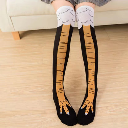 Trendy Knee-Length Chicken Feet Socks