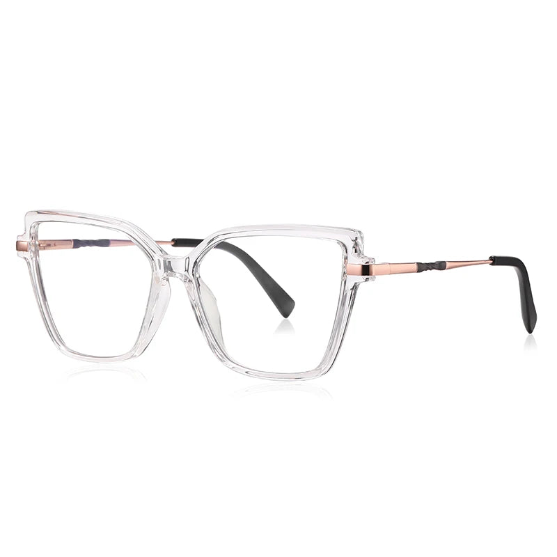 Simple Design Fashionable Large Frame Anti-Blue Light Reading Glasses for Women