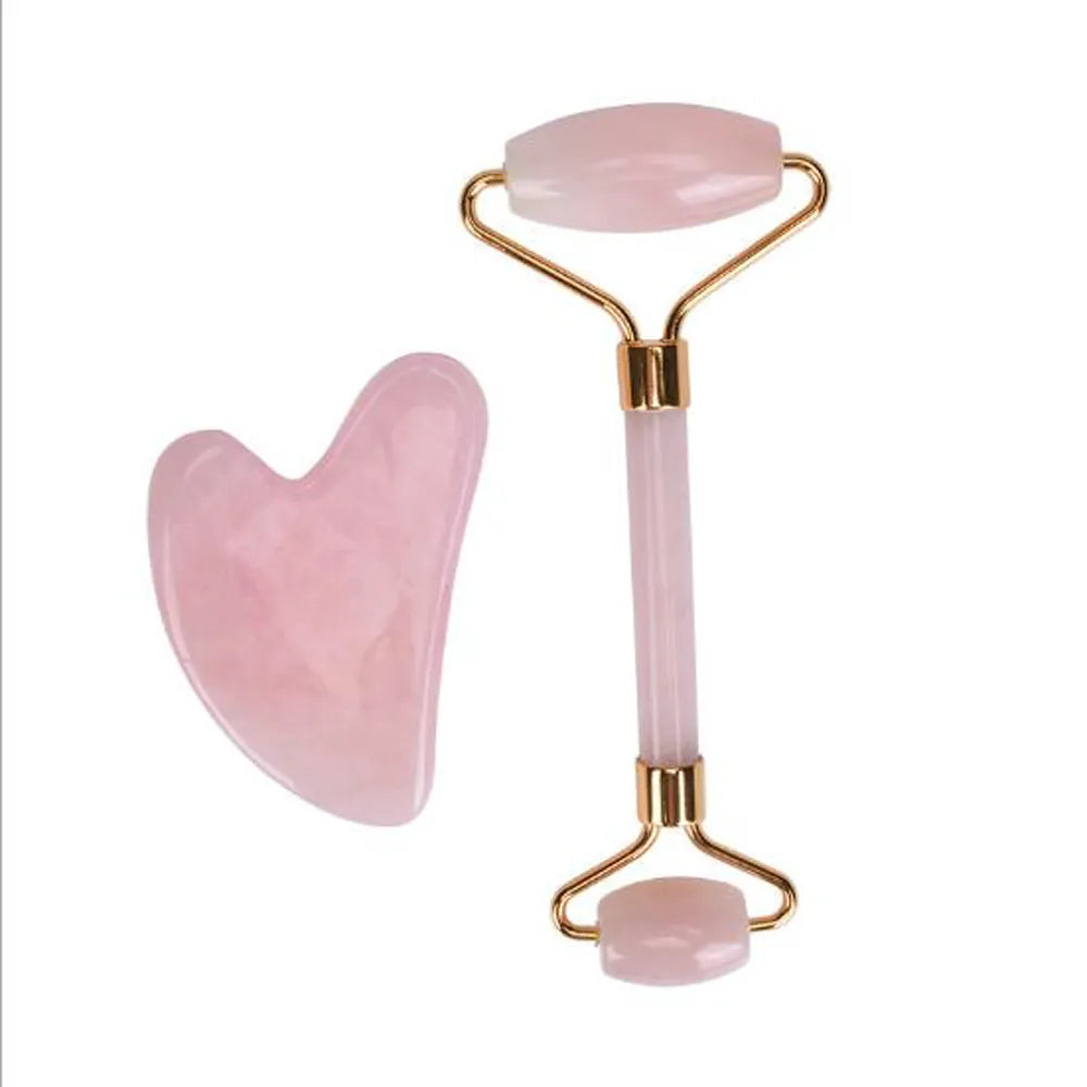 Natural Rose Jade Roller Face Massage Crystal Stone Jade Massager Crystal Roller Skin Face Roller Wrinkle Removal Massage Roller