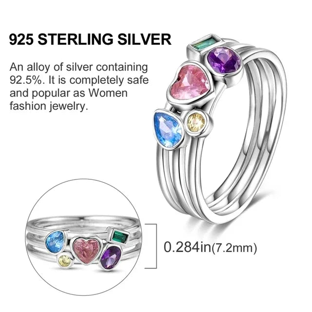 New Red Heart Ring 925 Sterling Silver Sparkling Ring for Women 925 Silver Design Original Zircon Rings Festival Jewelry Gift