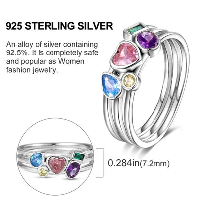 New Red Heart Ring 925 Sterling Silver Sparkling Ring for Women 925 Silver Design Original Zircon Rings Festival Jewelry Gift