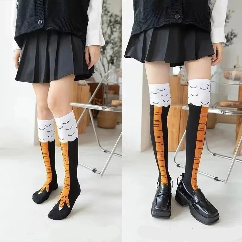 Trendy Knee-Length Chicken Feet Socks