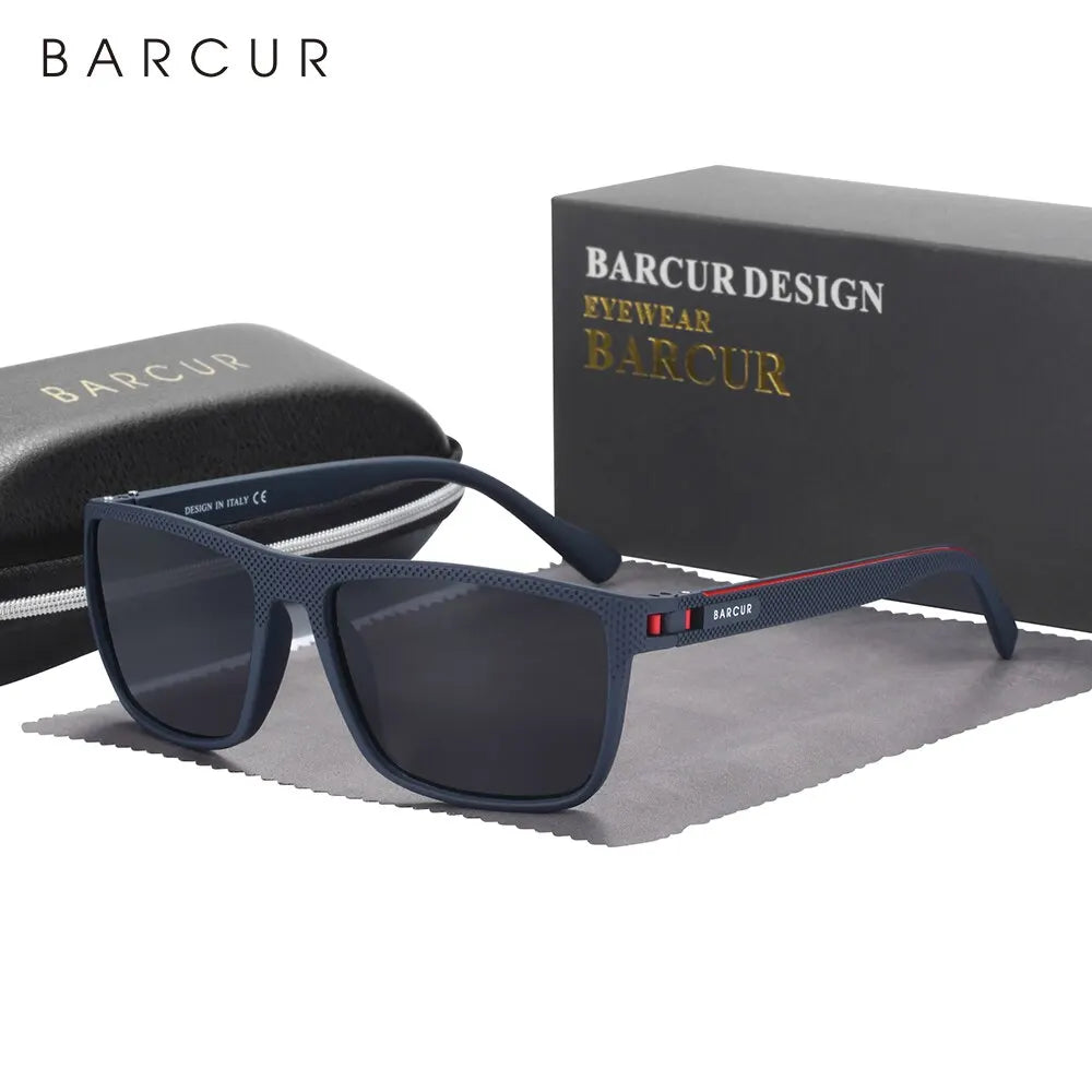 BARCUR Design TR90 Polarized Sunglasses for Men