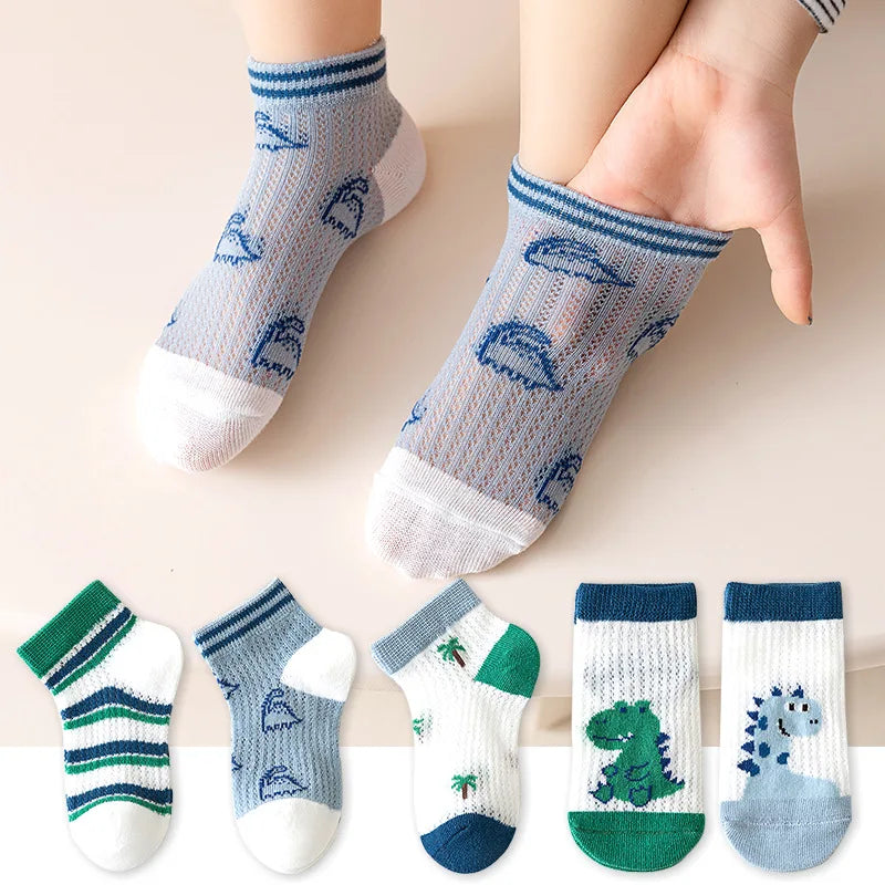 5 Pairs Children’s Cotton Mesh Socks