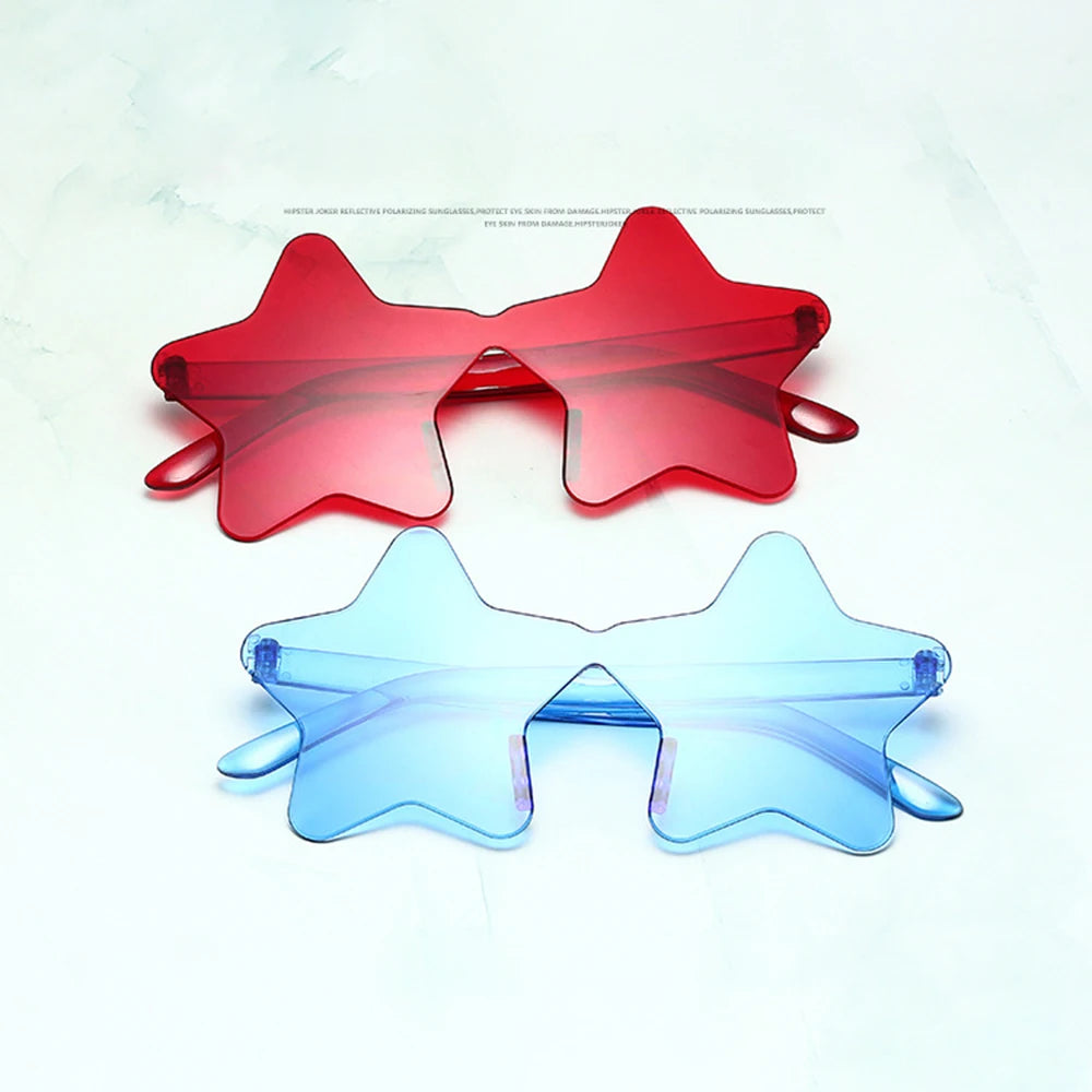Frameless Star Shaped Solid Color Glasses for Cosplay
