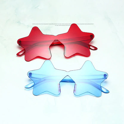 Frameless Star Shaped Solid Color Glasses for Cosplay