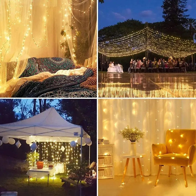 Christmas Decoration Curtain LED String Lights