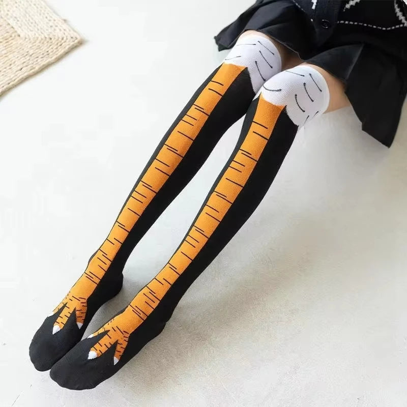 Trendy Knee-Length Chicken Feet Socks