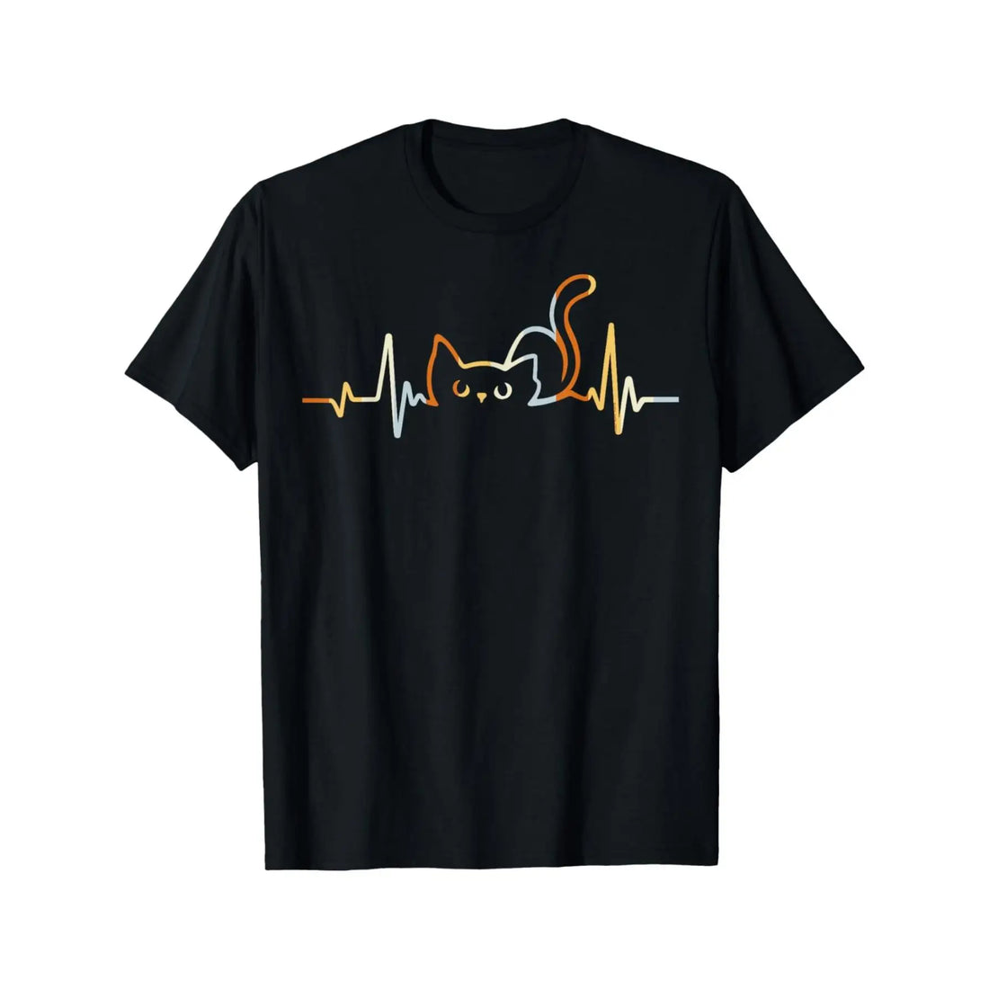 Cat Heartbeat Graphic T-Shirt – Casual Pet Lover&