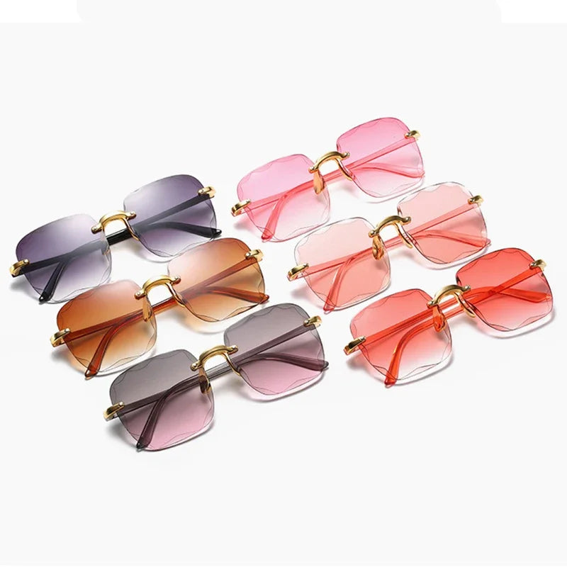 New Rimless Women Sunglasses