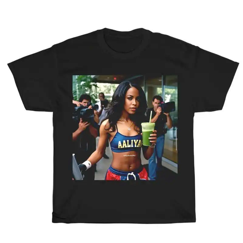Vintage Aaliyah Graphic T-Shirt – Bootleg Rap Design Unisex Crew Neck Tee