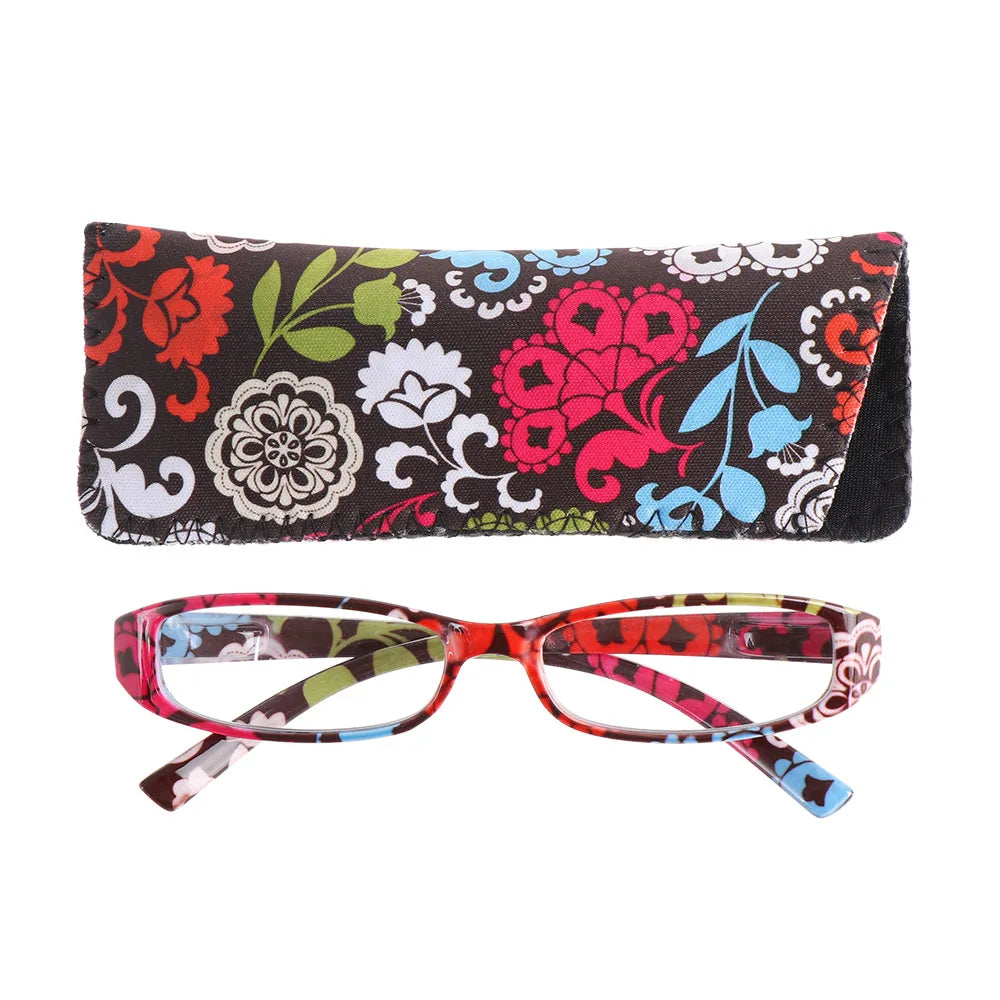 Ultralight Spring Hinge Reading Glasses with Retro Flower Print