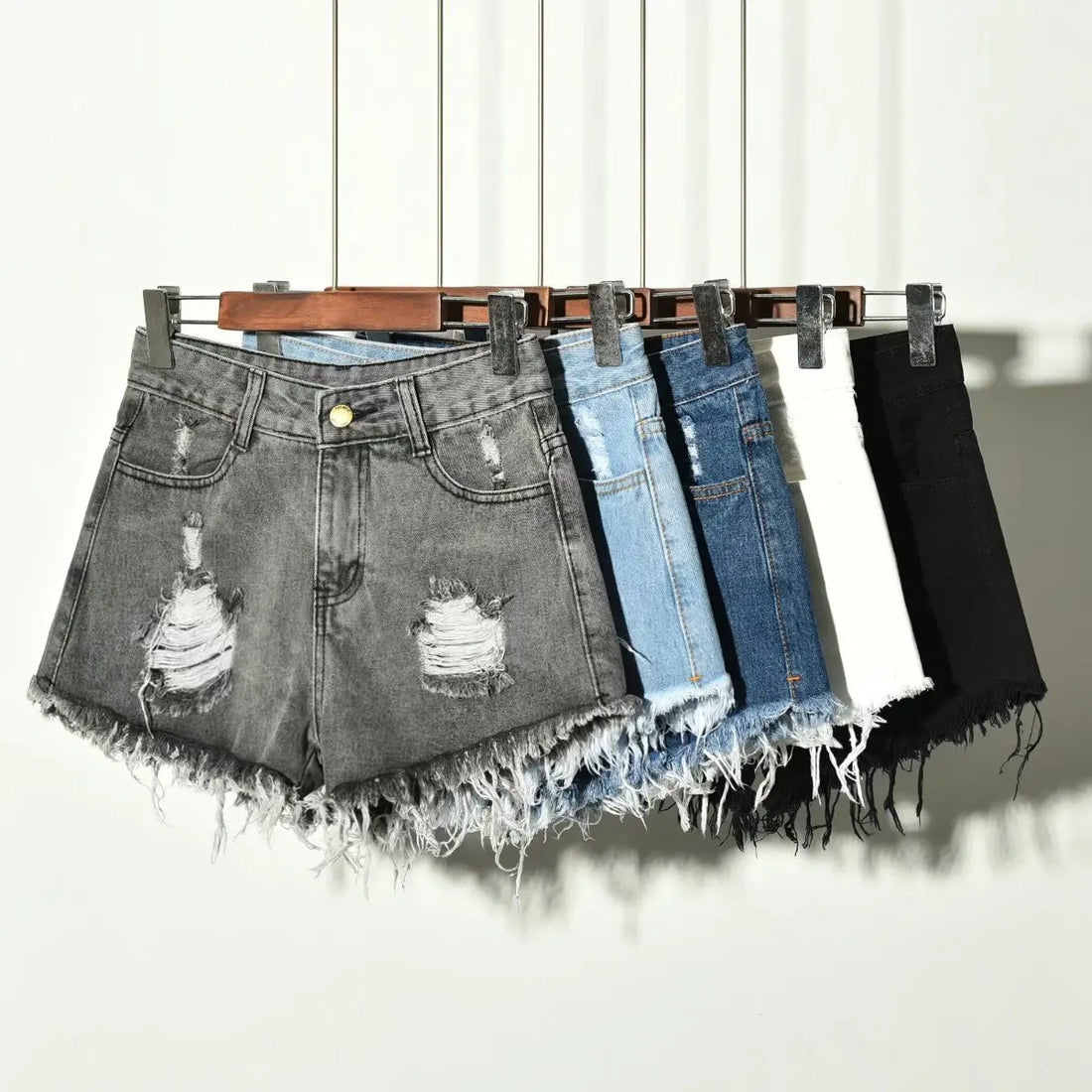 Trendy Distressed High-Waisted Denim Shorts | Casual &amp; Bold Women&