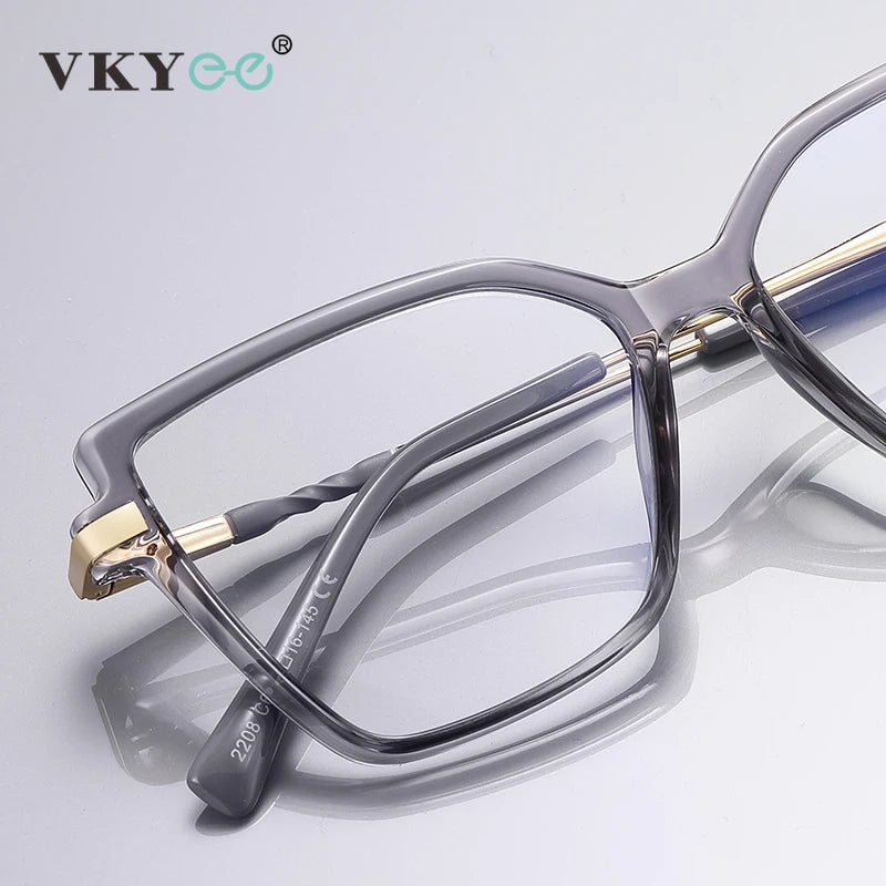 Simple Design Fashionable Large Frame Anti-Blue Light Reading Glasses for Women