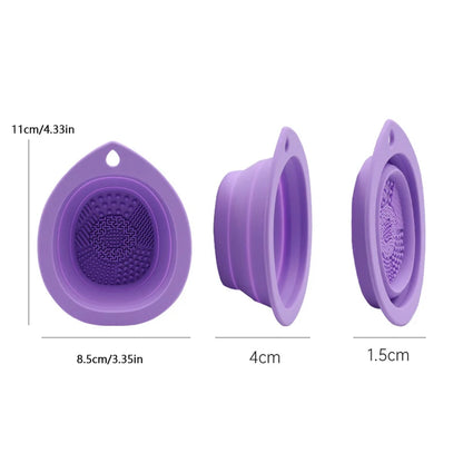 Silicone Makeup Brush Cleaner Folding Scrubber Box