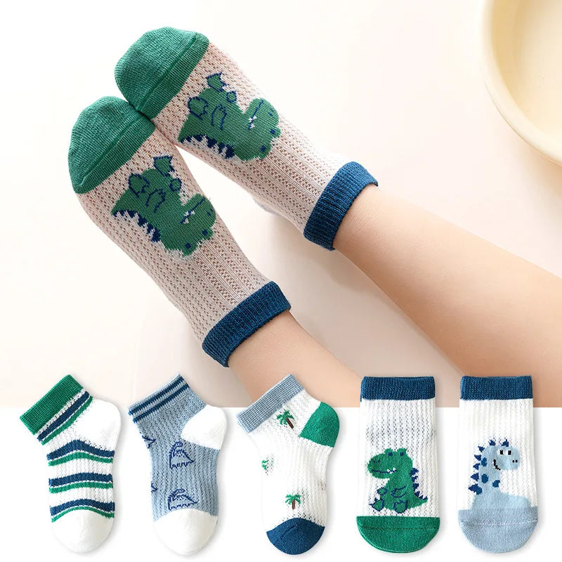 5 Pairs Children’s Cotton Mesh Socks