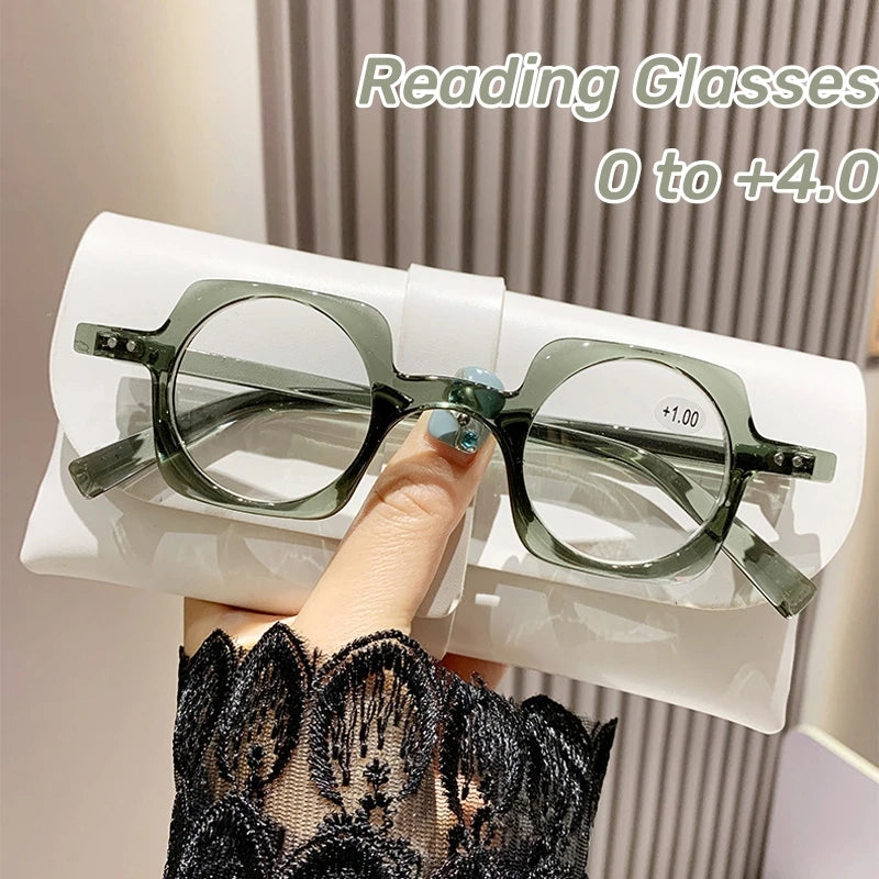 Retro Anti Blue Light Presbyopia Glasses for Women