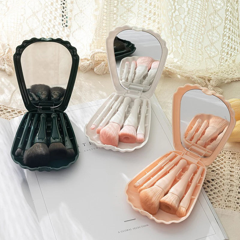 5-Piece Shell Portable Makeup Brush