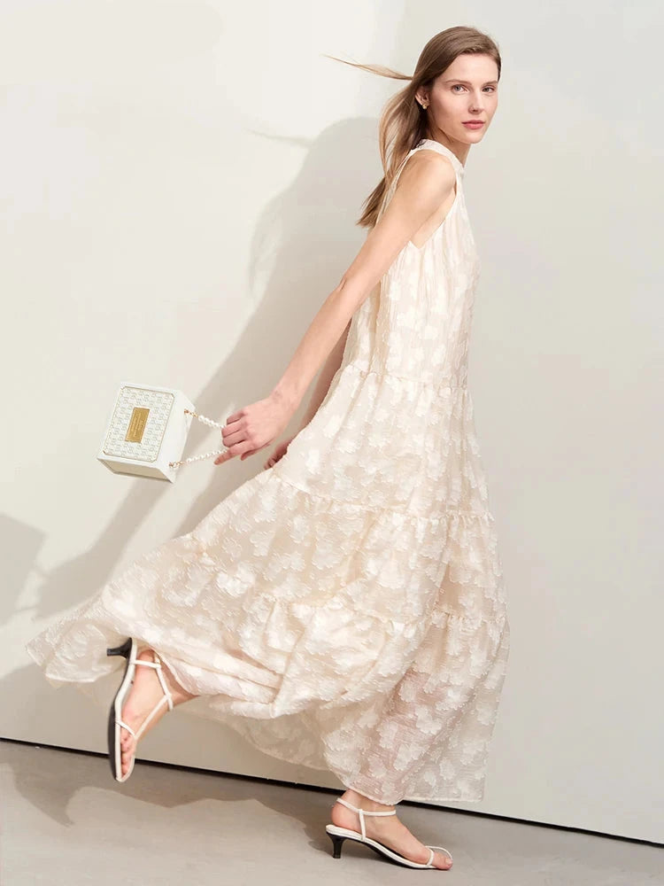 Amii Minimalism Sleeveless A-Line Chiffon Dress