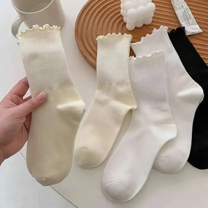 Cotton Ruffles Ankle Socks