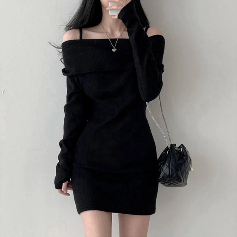 Y2K Women Knitted Mini Dress