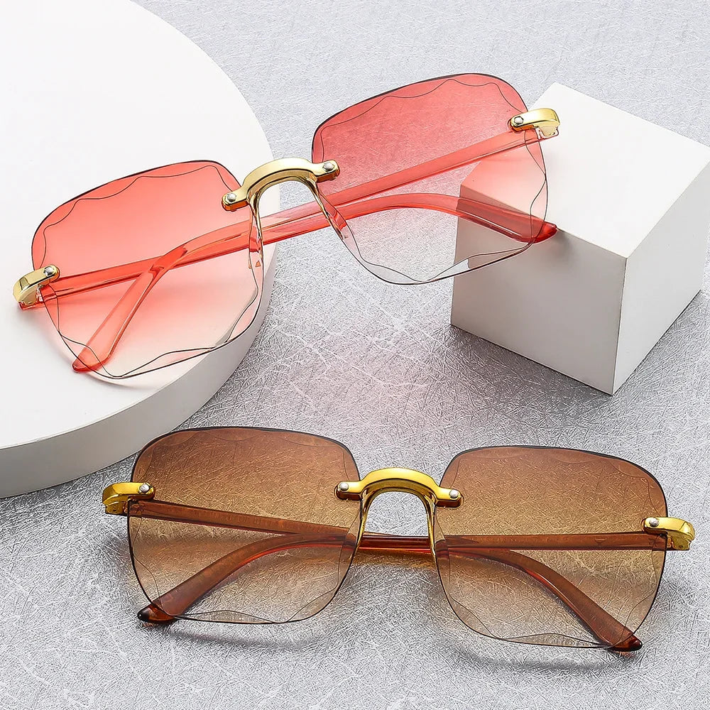 New Rimless Women Sunglasses