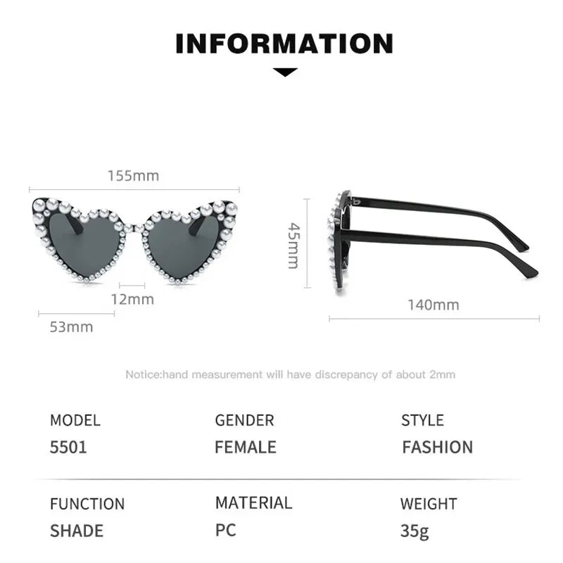 Heart-Shaped Bling Eyewear for Women