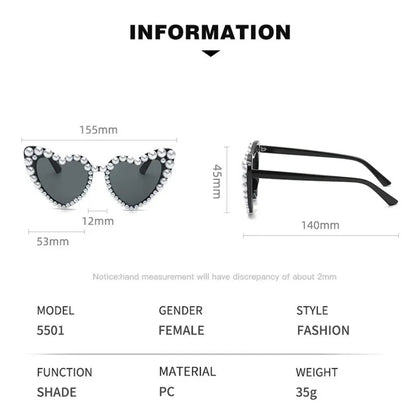 Heart-Shaped Bling Eyewear for Women