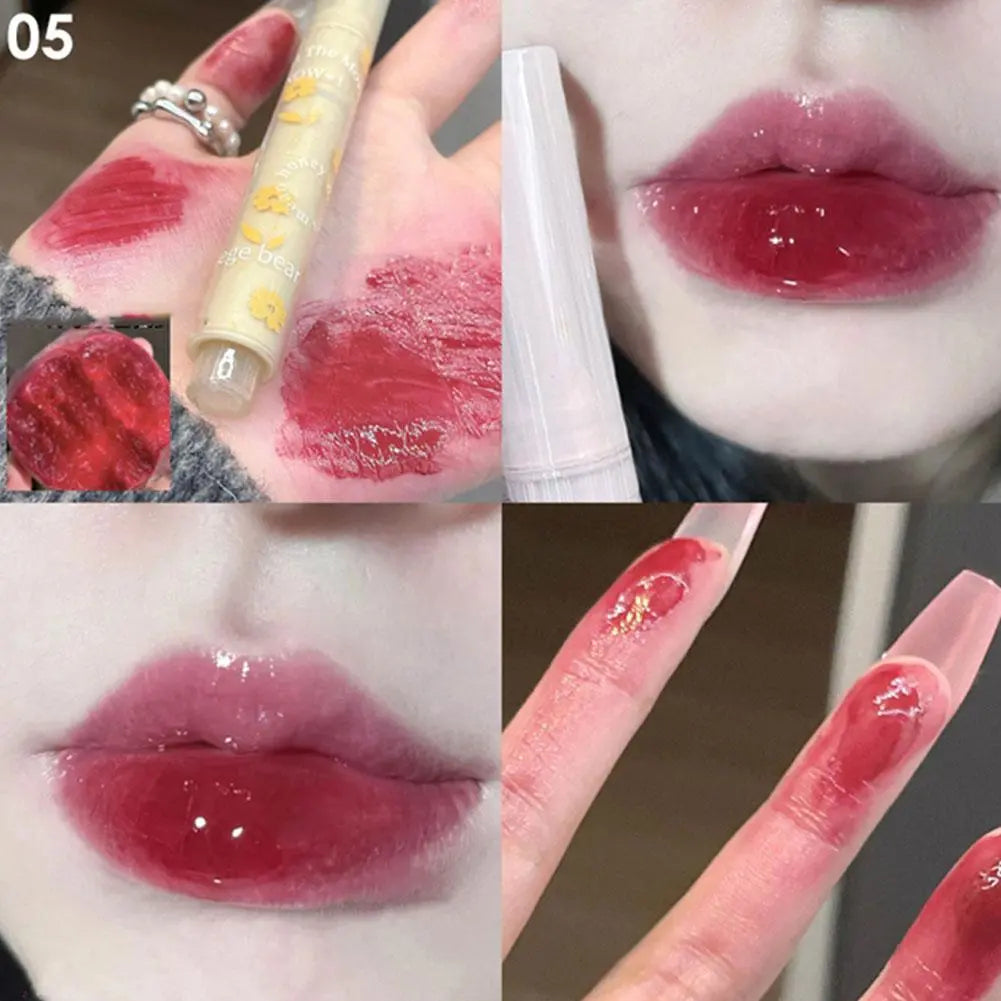 Clear Water Light Solid Lip Gloss - Heart-shaped Mirror Lip Glaze for Moisturized Lips