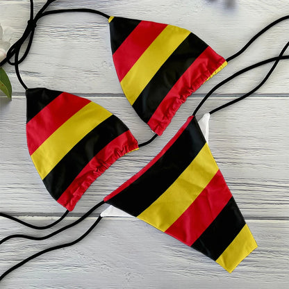 Funny Flag Print Two-Piece Swimsuit