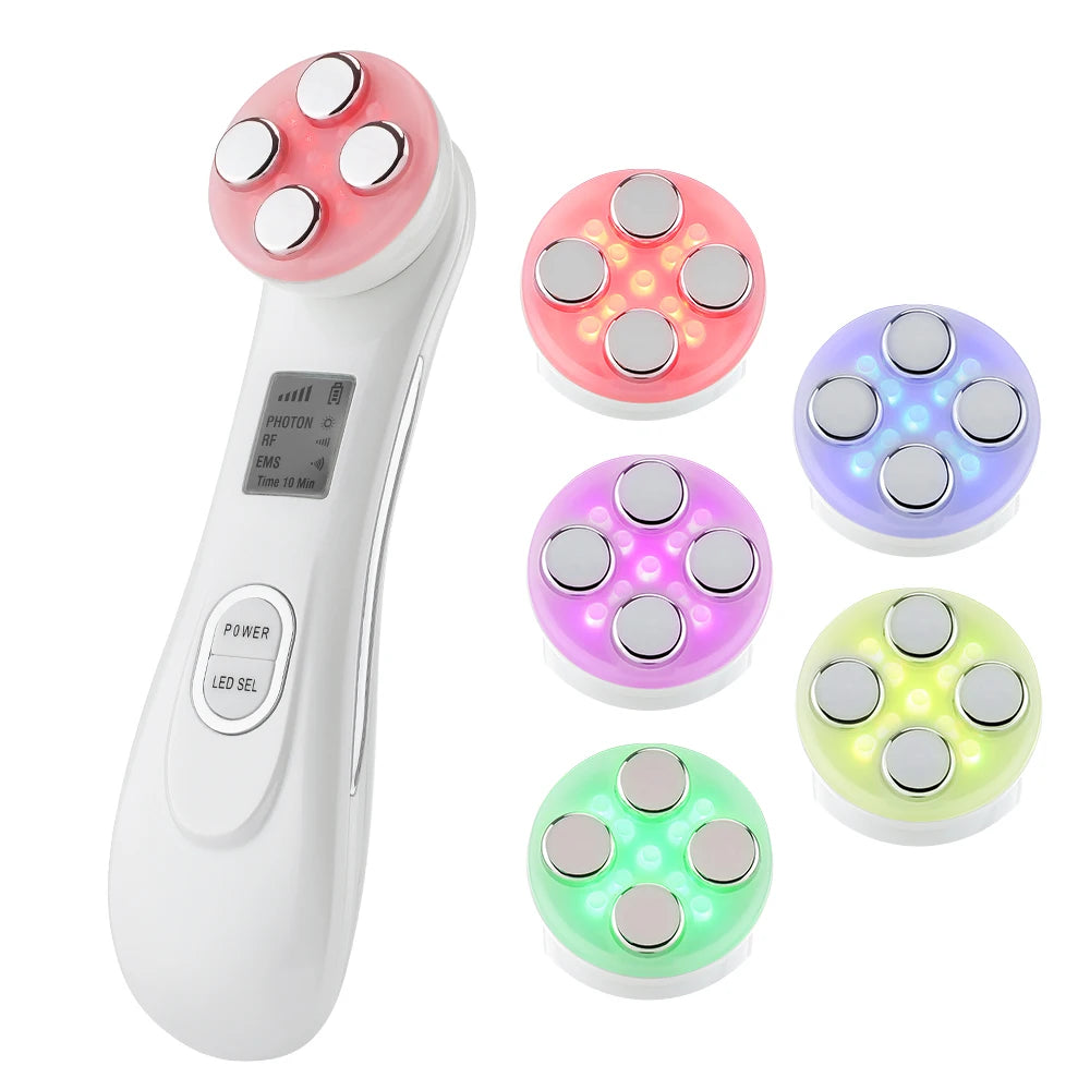 5-Color RF LED Facial Device – Wrinkle Removal &amp; Skin Lifting