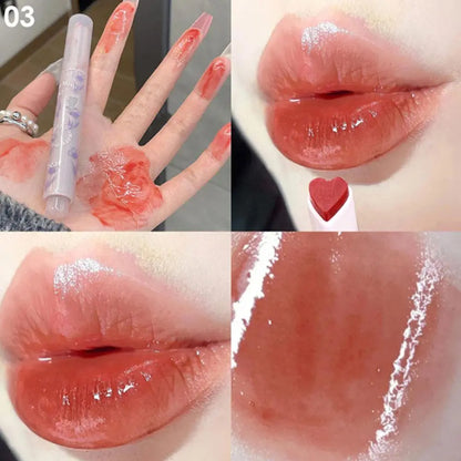 Clear Water Light Solid Lip Gloss - Heart-shaped Mirror Lip Glaze for Moisturized Lips