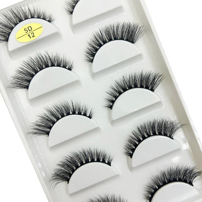 38 Style 5 Pairs Natural 3D Mink False Eyelashes