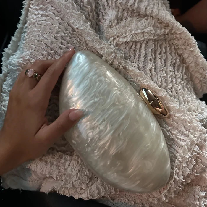 Acrylic Egg Shape Clutch Bag