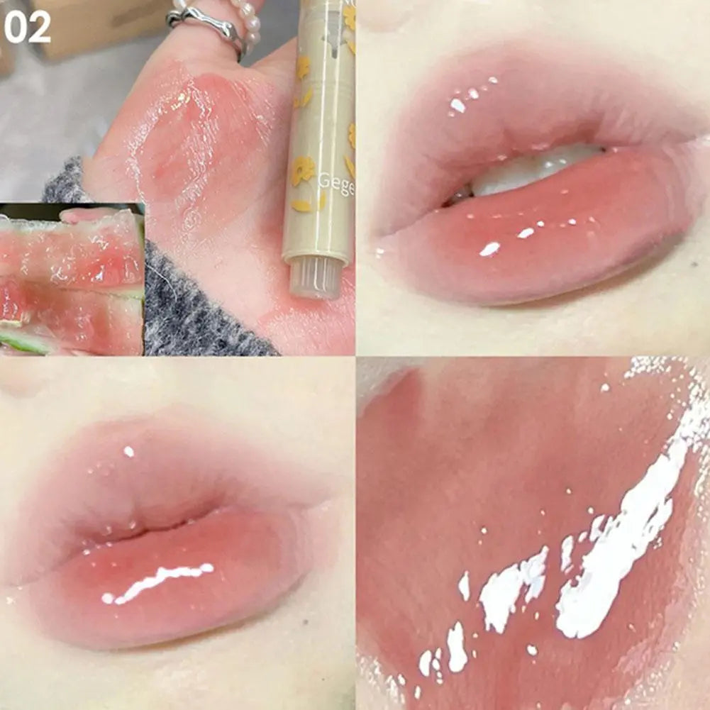 Clear Water Light Solid Lip Gloss - Heart-shaped Mirror Lip Glaze for Moisturized Lips