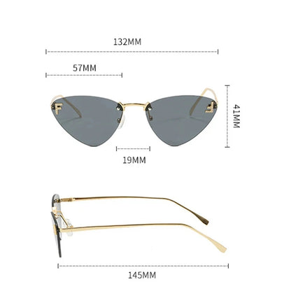 KAMMPT Rimless Cat Eye Sunglasses