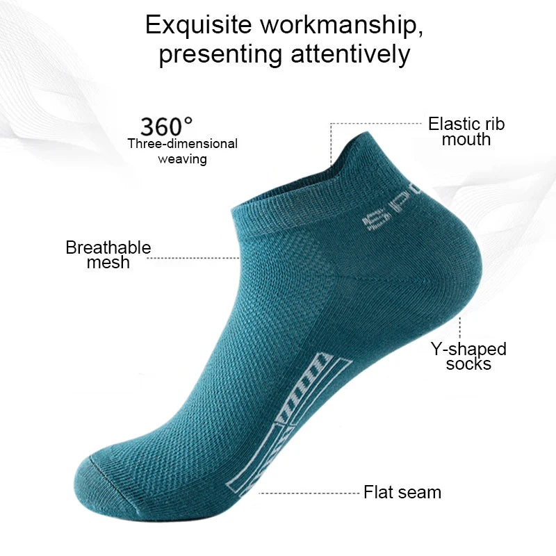 5 Pairs Organic Cotton Ankle Socks for Men