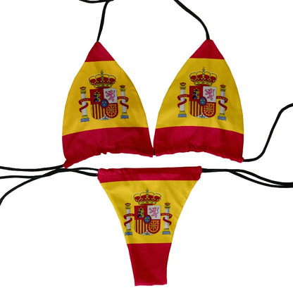 Funny Flag Print Two-Piece Swimsuit