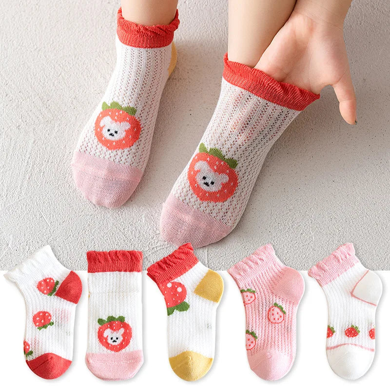 5 Pairs Children’s Cotton Mesh Socks