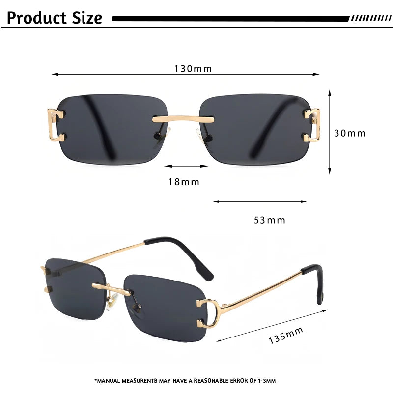 CATERSIDE Rectangular Rimless Sunglasses for Men