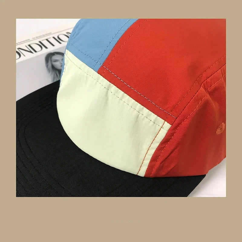 2024 Fast Dry Patchwork Summer 5 Panel Cap Men Women High Quality Sports Fitted Golf Bones Masculinos Snapback Hats56-60cm