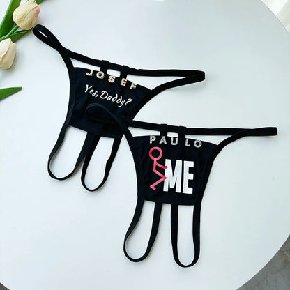 Personalized Crystal Name Thong