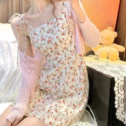 Summer Hipster Floral Print Strap Slim Fit Dress