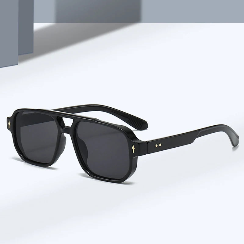 SO&amp;EI Vintage Double Bridges Square Sunglasses