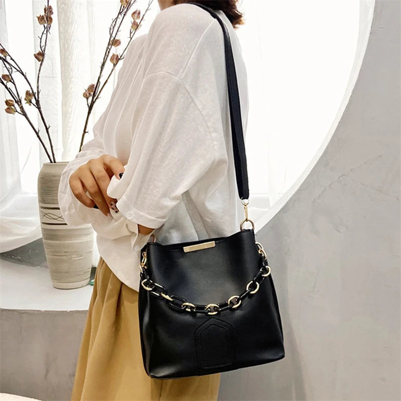 Korean Chain Leather Shoulder Bag