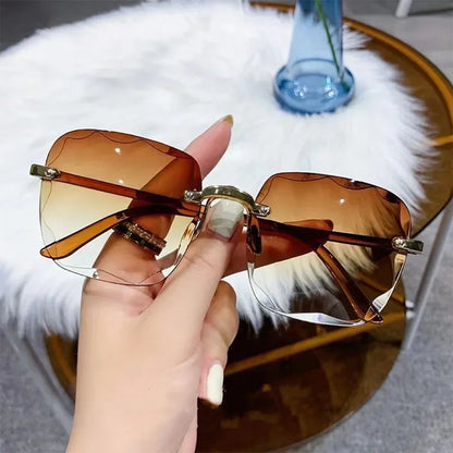 New Rimless Women Sunglasses