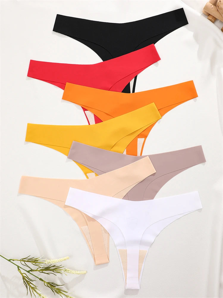 6 Piece Women’s Ice Silk Seamless G-String Panties